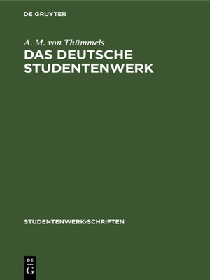 cover image of Das Deutsche Studentenwerk